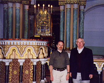 Steve & Rabbi inside Vilnius' Remaining Synagogue