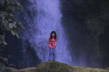 Girl Poses at Tat Kuang Si Waterfall